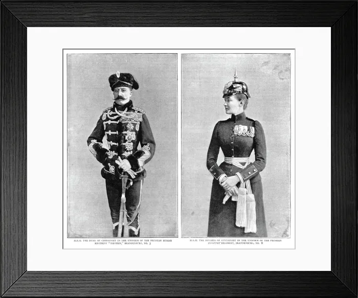 Framed Print : The Duke and Duchess of Connaught in Prussian Military Uniforms, 1890. Creator: Unknown Framed Print : The Duke and Duchess of Connaught in Prussian Military Uniforms, 1890. Creator: Unknown