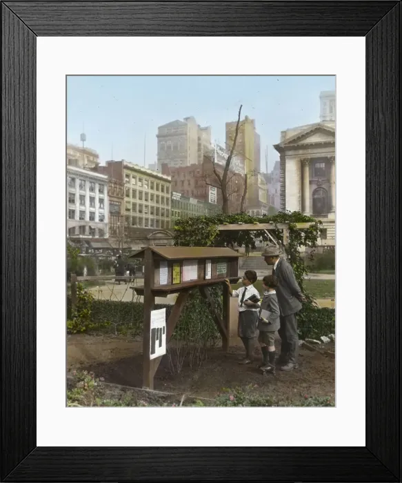 Framed Print : Demonstration garden, Bryant Park, 42nd Street and Fifth Avenue, New York, New York. 1918. Creator: Frances Benjamin Johnston Framed Print : Demonstration garden, Bryant Park, 42nd Street and Fifth Avenue, New York, New York. 1918. Creator: Frances Benjamin Johnston