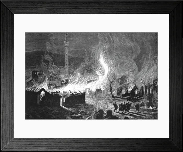 Framed Print : The Great Fire at Salonica; Scene near the Mosque of Saint Sophia soon after the outbreak, 1890. Creator: Unknown Framed Print : The Great Fire at Salonica; Scene near the Mosque of Saint Sophia soon after the outbreak, 1890. Creator: Unknown