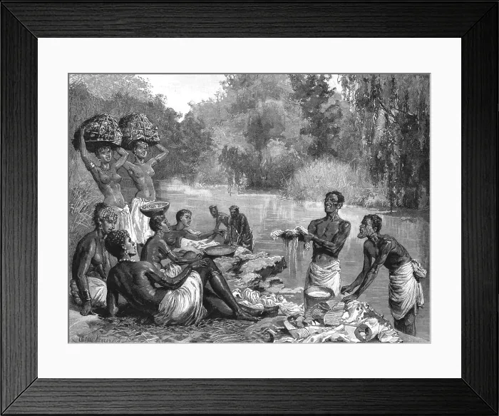Framed Print : At the Natal Gold Fields -- Our Laundry at Maritzburg, 1890. Creator: Percy Macquoid Framed Print : At the Natal Gold Fields -- Our Laundry at Maritzburg, 1890. Creator: Percy Macquoid
