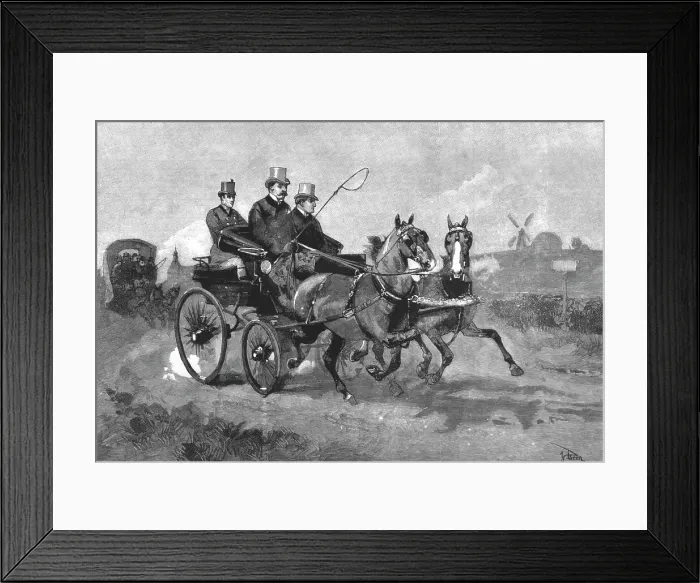 Framed Print : The Racing Season at Newmarket; On the way to the course, 1890. Creator: Unknown Framed Print : The Racing Season at Newmarket; On the way to the course, 1890. Creator: Unknown