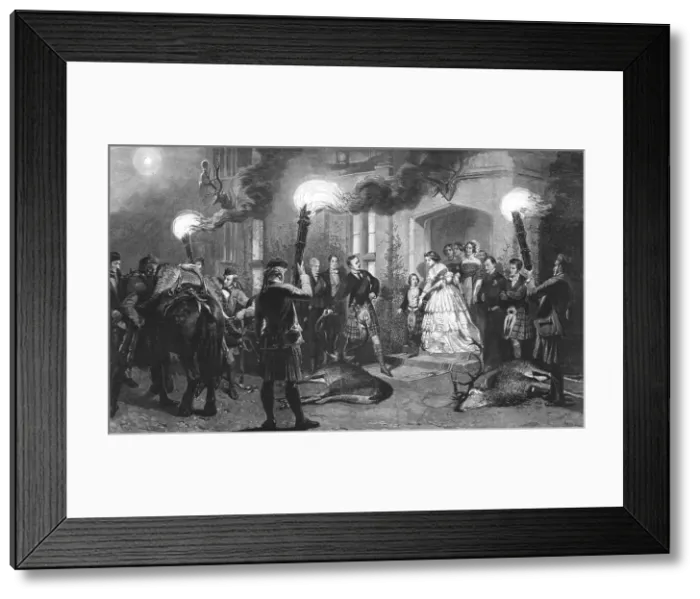 Framed Print : Evening at Balmoral Castle, after Carl Haag, 1890. Creator: Unknown Framed Print : Evening at Balmoral Castle, after Carl Haag, 1890. Creator: Unknown
