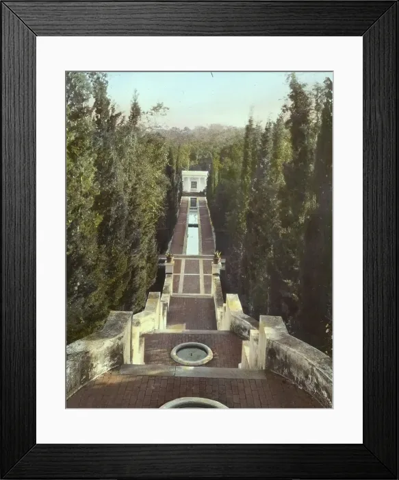 Framed Print : El Fureidis, James Waldron Gillespie house, Parra Grande Lane, Montecito, California, 1917. Creator: Frances Benjamin Johnston. El Fureidis, James Waldron Gillespie house, Parra Grande Lane, Montecito, California, 1917 Framed Print : El Fureidis, James Waldron Gillespie house, Parra Grande Lane, Montecito, California, 1917. Creator: Frances Benjamin Johnston. El Fureidis, James Waldron Gillespie house, Parra Grande Lane, Montecito, California, 1917