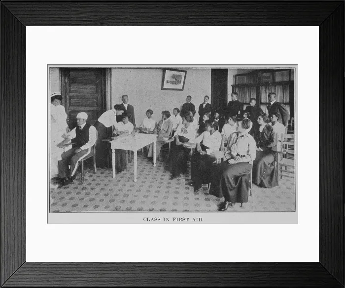Framed Print : Class in First Aid, 1915. Creator: Unknown Framed Print : Class in First Aid, 1915. Creator: Unknown