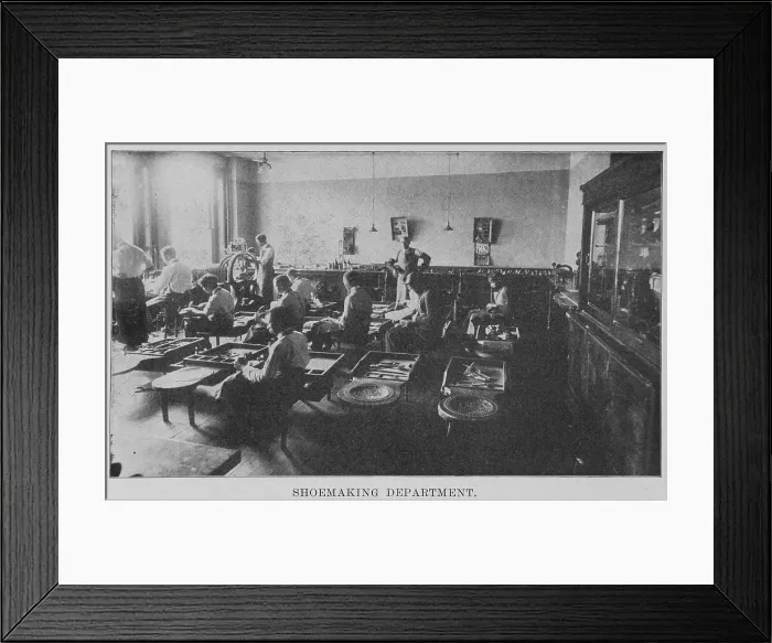 Framed Print : Shoemaking Department, 1915. Creator: Unknown Framed Print : Shoemaking Department, 1915. Creator: Unknown