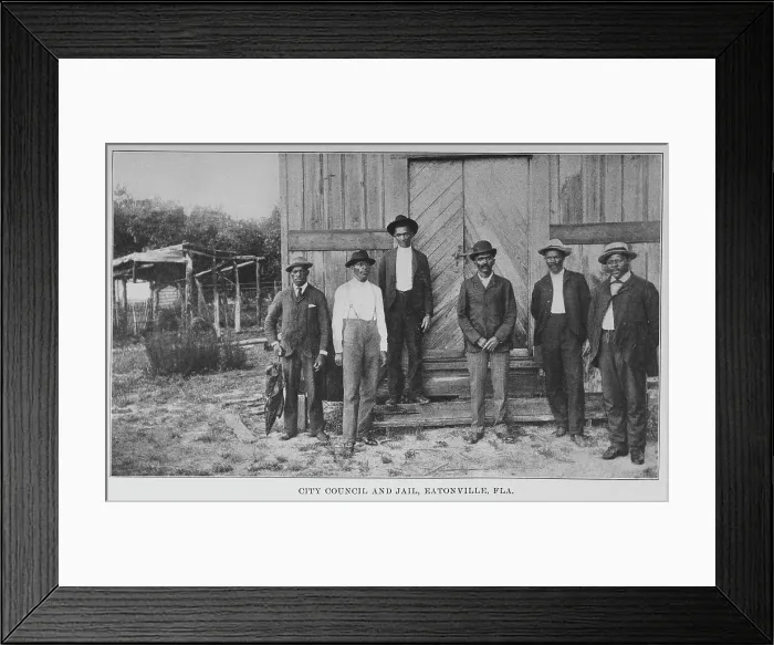 Framed Print : City Council and jail, Eatonville, Fla. 1907. Creator: Unknown Framed Print : City Council and jail, Eatonville, Fla. 1907. Creator: Unknown