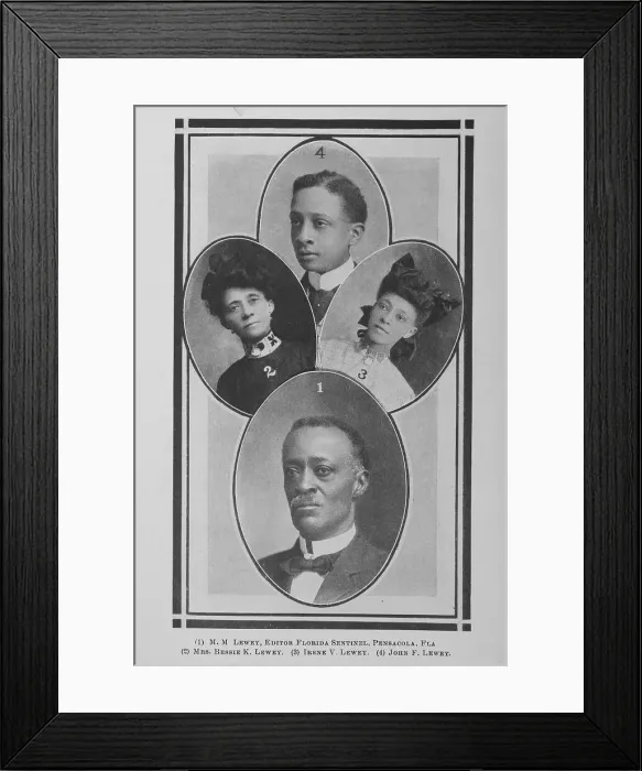 Framed Print : (1) M. M. Lewey, Editor Florida Sentinel, Pensacola, Fla. (2) Mrs. Bessie K. Lewey. (3)... 1907. Creator: Unknown Framed Print : (1) M. M. Lewey, Editor Florida Sentinel, Pensacola, Fla. (2) Mrs. Bessie K. Lewey. (3)... 1907. Creator: Unknown