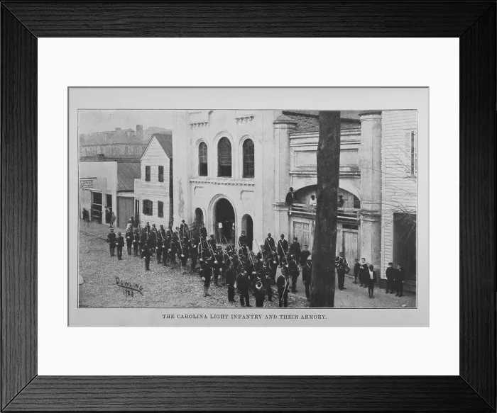 Framed Print : The Carolina Light Infantry and their armory, 1907. Creator: Unknown Framed Print : The Carolina Light Infantry and their armory, 1907. Creator: Unknown