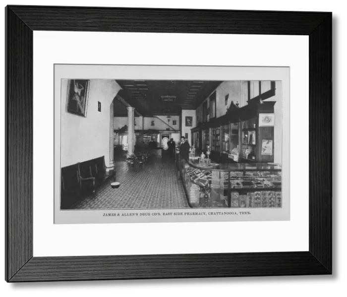 Framed Print : James & Allen's Drug Co's. East Side Pharmacy, Chattanooga, Tenn. 1907. Creator: Unknown. James & Allen's Drug Co's. East Side Pharmacy, Chattanooga, Tenn. 1907. Creator: Unknown Framed Print : James & Allen's Drug Co's. East Side Pharmacy, Chattanooga, Tenn. 1907. Creator: Unknown. James & Allen's Drug Co's. East Side Pharmacy, Chattanooga, Tenn. 1907. Creator: Unknown