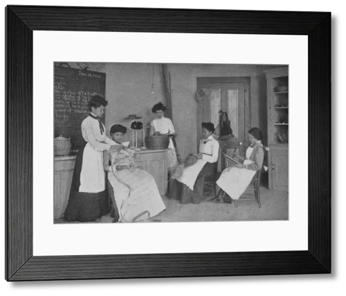 Framed Print : Basket-making, 1904. Creator: Frances Benjamin Johnston Framed Print : Basket-making, 1904. Creator: Frances Benjamin Johnston