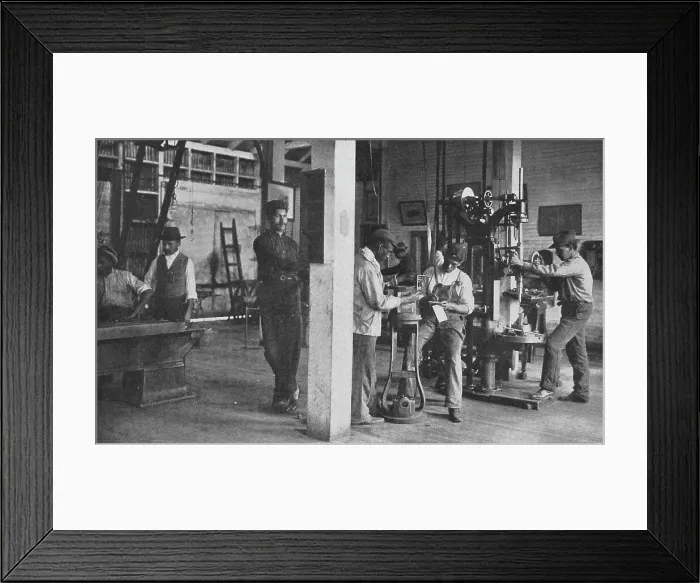 Framed Print : In the machine-shop, 1904. Creator: Frances Benjamin Johnston Framed Print : In the machine-shop, 1904. Creator: Frances Benjamin Johnston