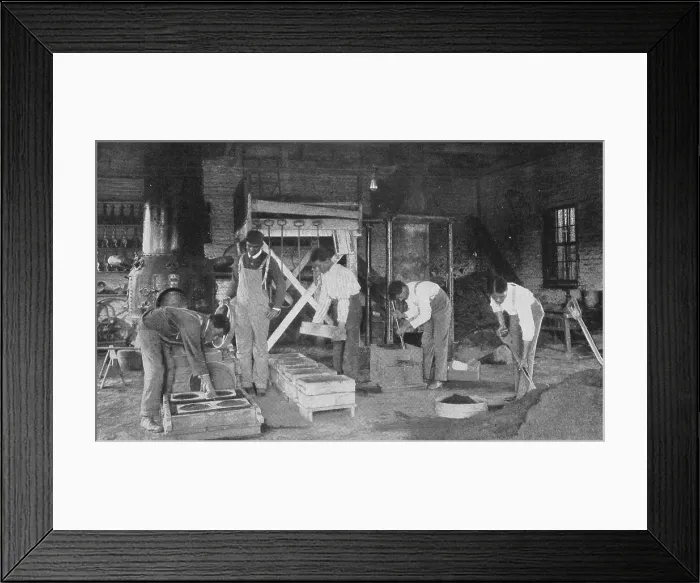 Framed Print : Students at work in the school's foundry, 1904. Creator: Frances Benjamin Johnston Framed Print : Students at work in the school's foundry, 1904. Creator: Frances Benjamin Johnston