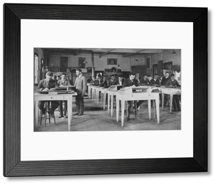 Framed Print : Class in mechanical drawing, 1904. Creator: Frances Benjamin Johnston Framed Print : Class in mechanical drawing, 1904. Creator: Frances Benjamin Johnston