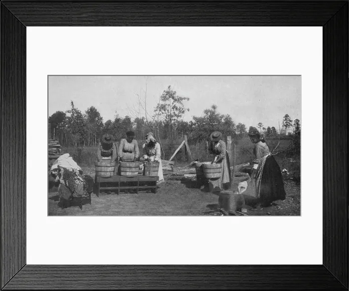 Framed Print : An out-of-door class in laundry work, 1904. Creator: Frances Benjamin Johnston Framed Print : An out-of-door class in laundry work, 1904. Creator: Frances Benjamin Johnston