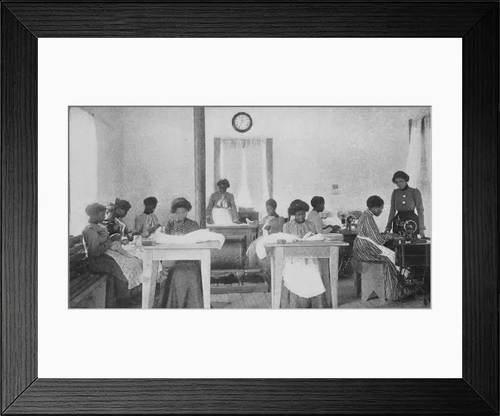Framed Print : A sewing-class at Snow Hill, 1904. Creator: Frances Benjamin Johnston Framed Print : A sewing-class at Snow Hill, 1904. Creator: Frances Benjamin Johnston