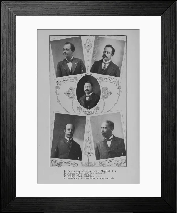 Framed Print : M.W. Dogan ; James Kelly ; E. Hansberry ; Walter M. Coshburn ; W.R. Pettiford, 1902. Creator: Unknown Framed Print : M.W. Dogan ; James Kelly ; E. Hansberry ; Walter M. Coshburn ; W.R. Pettiford, 1902. Creator: Unknown