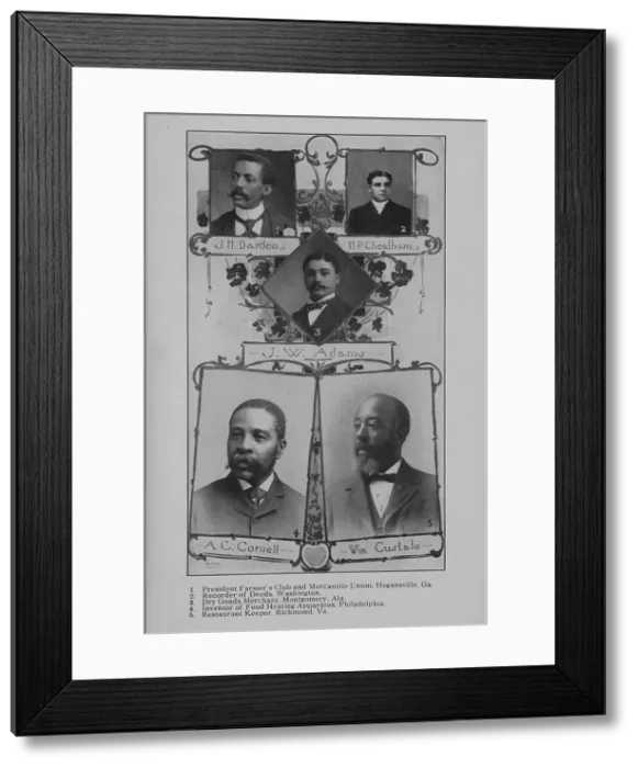 Framed Print : J.H. Darden ; H.P. Cheatham ; J.W. Adams ; A.C. Cornell ; Wm. Custalo. 1902. Creator: Unknown Framed Print : J.H. Darden ; H.P. Cheatham ; J.W. Adams ; A.C. Cornell ; Wm. Custalo. 1902. Creator: Unknown
