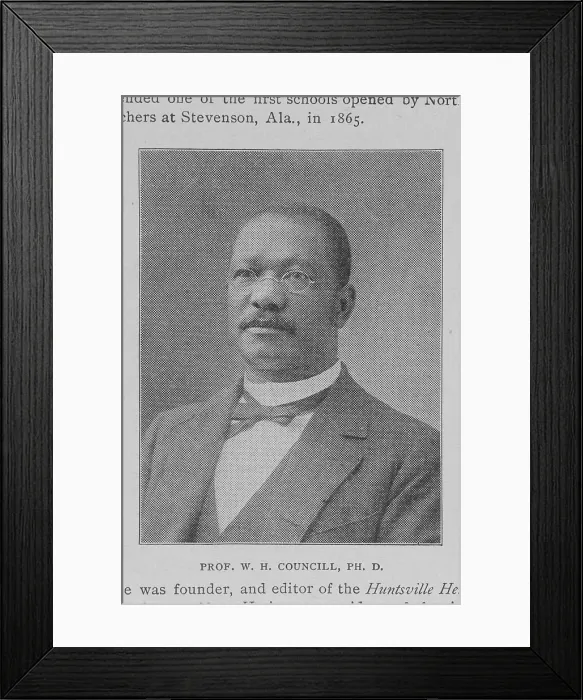 Framed Print : Prof. W.H. Councill, Ph.D. 1902. Creator: Unknown Framed Print : Prof. W.H. Councill, Ph.D. 1902. Creator: Unknown