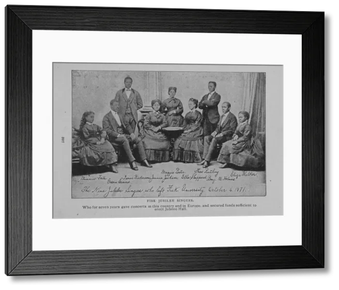 Framed Print : Fisk jubilee singers : Who for seven years gave concerts in this country and in Europe... 1902. Creator: Unknown Framed Print : Fisk jubilee singers : Who for seven years gave concerts in this country and in Europe... 1902. Creator: Unknown