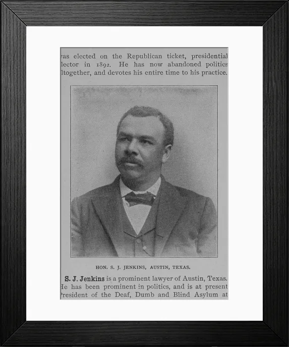 Framed Print : Hon. S.J. Jenkins, Austin, Texas, 1902. Creator: Unknown Framed Print : Hon. S.J. Jenkins, Austin, Texas, 1902. Creator: Unknown