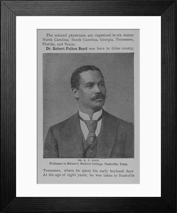 Framed Print : Dr. R.F. Boyd : Professor in Meharry Medical College, Nashville, Tenn. 1902. Creator: Unknown Framed Print : Dr. R.F. Boyd : Professor in Meharry Medical College, Nashville, Tenn. 1902. Creator: Unknown