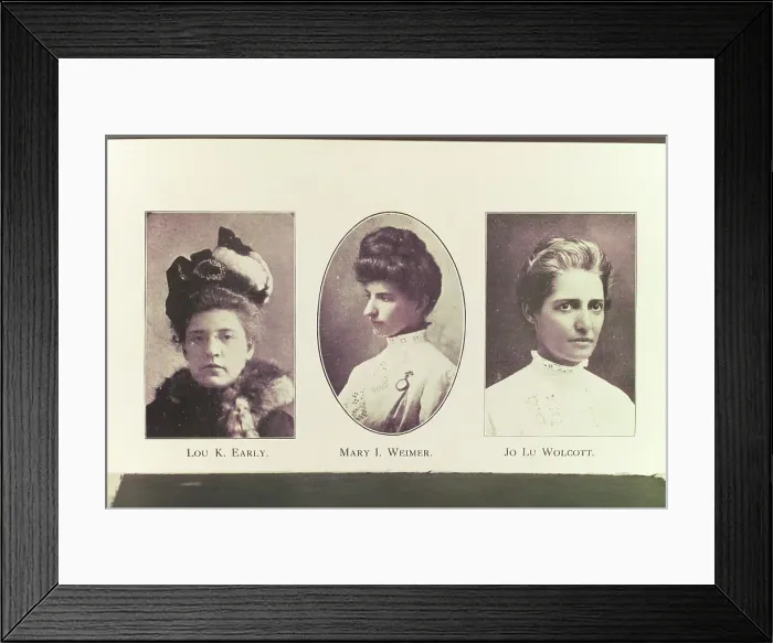 Framed Print : Lou K. Early. ; Mary I. Weimer. ; Jo Lu Wolcott, 1914. Creator: Unknown Framed Print : Lou K. Early. ; Mary I. Weimer. ; Jo Lu Wolcott, 1914. Creator: Unknown