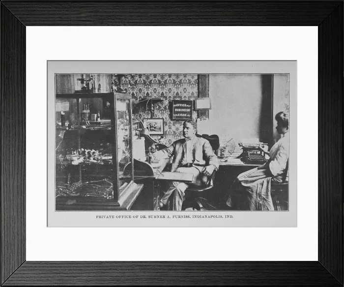 Framed Print : Private office of Dr. Sumner A. Furniss, Indianapolis, Ind. 1907. Creator: Unknown Framed Print : Private office of Dr. Sumner A. Furniss, Indianapolis, Ind. 1907. Creator: Unknown