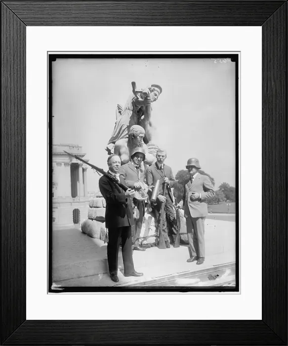 Framed Print : Senator Thompson & German war relics, c1914-1920. Creator: Harris & Ewing. Senator Thompson & German war relics, c1914-1920. Creator: Harris & Ewing Framed Print : Senator Thompson & German war relics, c1914-1920. Creator: Harris & Ewing. Senator Thompson & German war relics, c1914-1920. Creator: Harris & Ewing