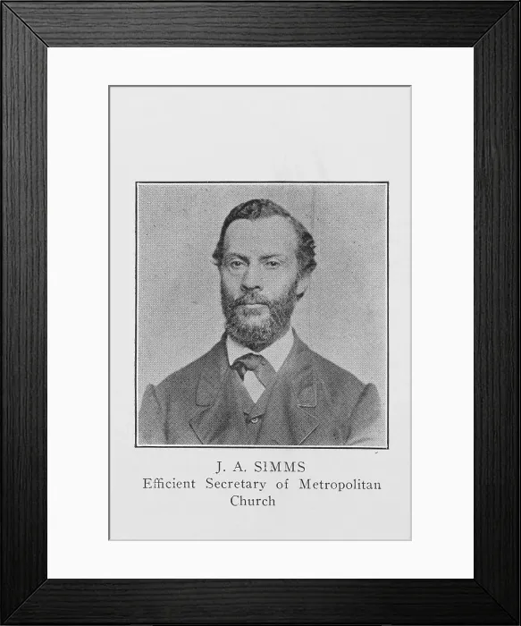 Framed Print : J. A. Simms; Efficient Secretary of Metropolitan Church, (1921?). Creator: Unknown Framed Print : J. A. Simms; Efficient Secretary of Metropolitan Church, (1921?). Creator: Unknown