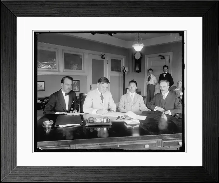 Framed Print : U.S. Shipping Board signing contract w / China, between 1910 and 1920. Creator: Harris & Ewing. U.S. Shipping Board signing contract w / China, between 1910 and 1920. Creator: Harris & Ewing Framed Print : U.S. Shipping Board signing contract w / China, between 1910 and 1920. Creator: Harris & Ewing. U.S. Shipping Board signing contract w / China, between 1910 and 1920. Creator: Harris & Ewing