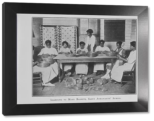Learning to make baskets; Saint Athanasius School; [Brunswick, Georgia], (1923?). Creator: Unknown
