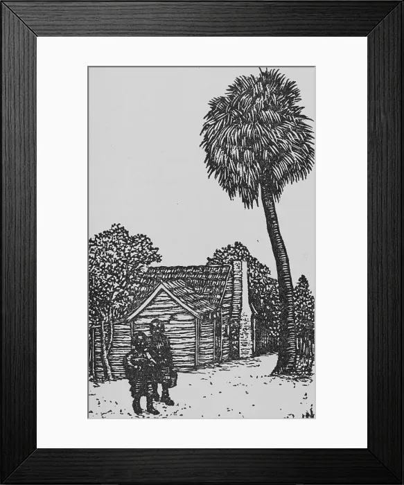 Framed Print : From slave hut to home, 1926. Creator: Julius John Lankes