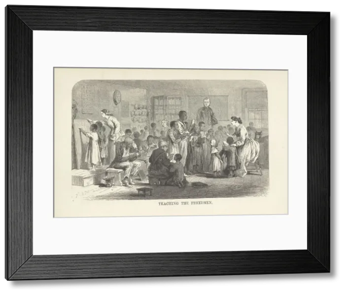 Framed Print : Teaching the Freedmen, 1866. Creator: Unknown Framed Print : Teaching the Freedmen, 1866. Creator: Unknown