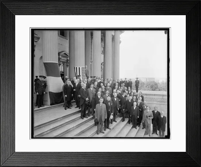 Framed Print : French Vases being presented to U.S. Senate, between 1910 and 1920. Creator: Harris & Ewing. French Vases being presented to U.S. Senate, between 1910 and 1920. Creator: Harris & Ewing