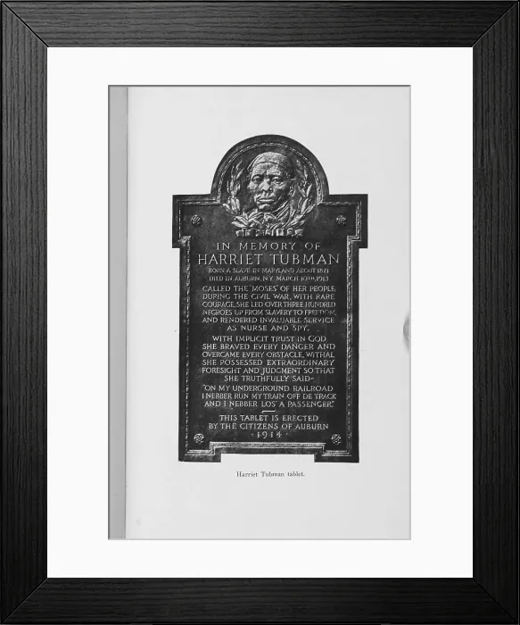 Framed Print : Harriet Tubman tablet, 1916. Creator: Unknown Framed Print : Harriet Tubman tablet, 1916. Creator: Unknown