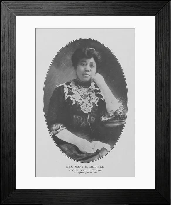 Framed Print : Mrs. Mary E. Minnard; A great church worker at Springfield, Ill. 1907. Creator: Unknown Framed Print : Mrs. Mary E. Minnard; A great church worker at Springfield, Ill. 1907. Creator: Unknown