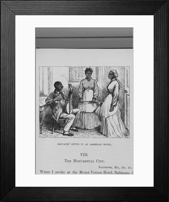 Framed Print : Servants office in an American hotel; [Mount Vernon Hotel, Baltimore, MD], 1882. Creator: Unknown