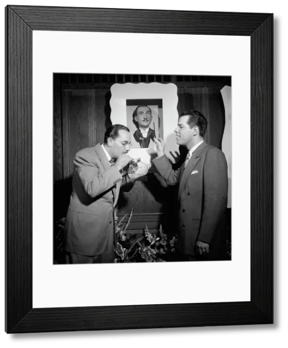 Framed Print : Portrait of Shep Fields and Tex Beneke, Glen Island Casino, New York, N.Y. May 16, 1947. Creator: William Paul Gottlieb Framed Print : Portrait of Shep Fields and Tex Beneke, Glen Island Casino, New York, N.Y. May 16, 1947. Creator: William Paul Gottlieb