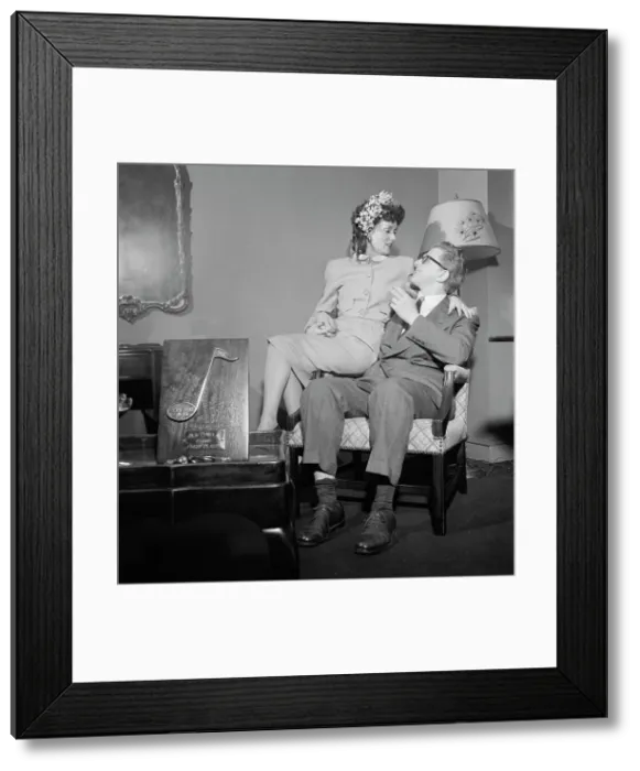 Framed Print : Portrait of Melvin G. Powell and Martha Scott in their home, Connecticut, ca. May 1947. Creator: William Paul Gottlieb Framed Print : Portrait of Melvin G. Powell and Martha Scott in their home, Connecticut, ca. May 1947. Creator: William Paul Gottlieb