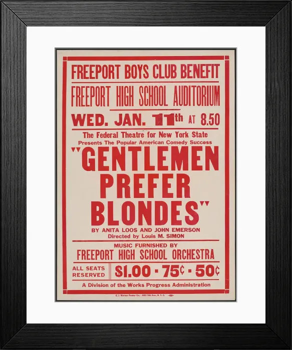 Framed Print : Gentlemen Prefer Blondes, [193-]. Creator: Unknown