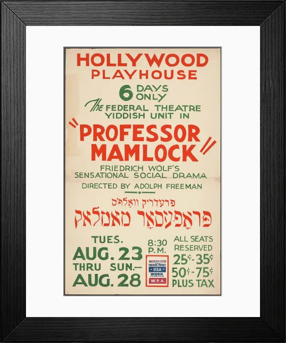 Framed Print : Professor Mamlock, Los Angles, [193-]. Creator: Unknown