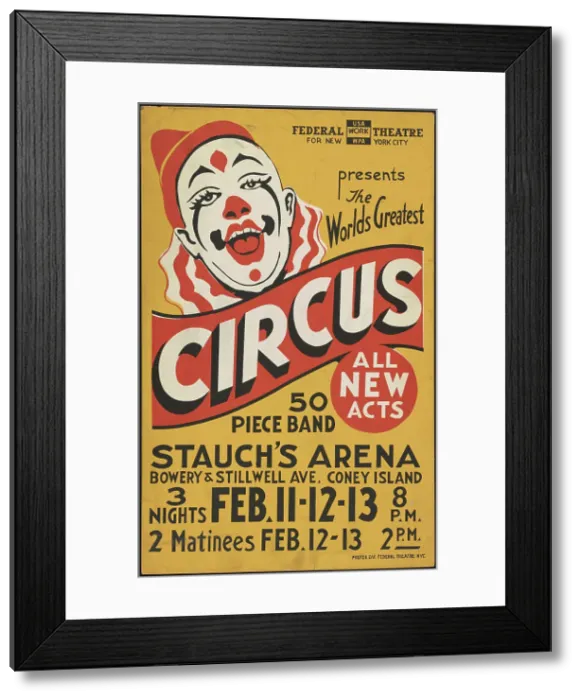Framed Print : Circus, New York, [1935]. Creator: Unknown
