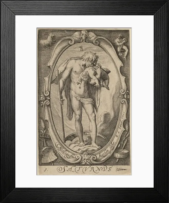 Framed Print : Saturn, 1597. Creator: Jacob Matham