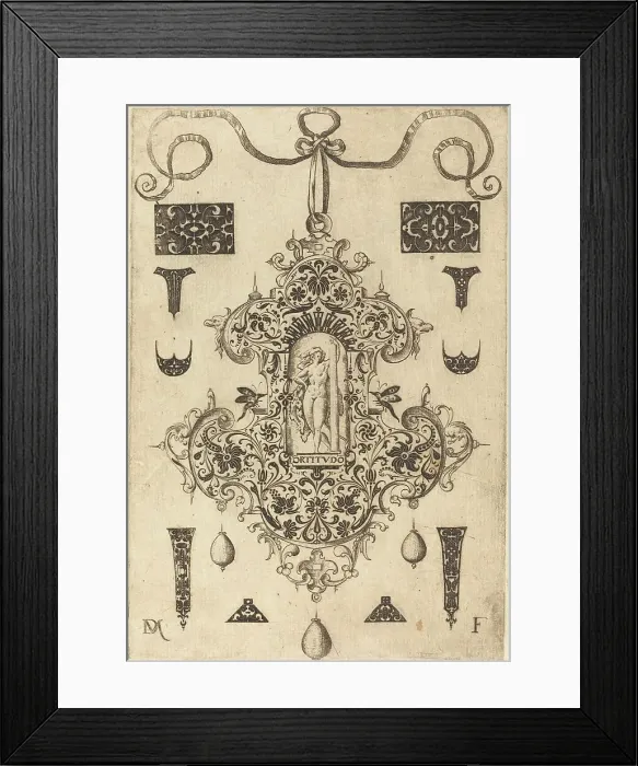 Framed Print : Large Pendant, Strength Standing at Centre, 1593. Creator: Daniel Mignot Framed Print : Large Pendant, Strength Standing at Centre, 1593. Creator: Daniel Mignot