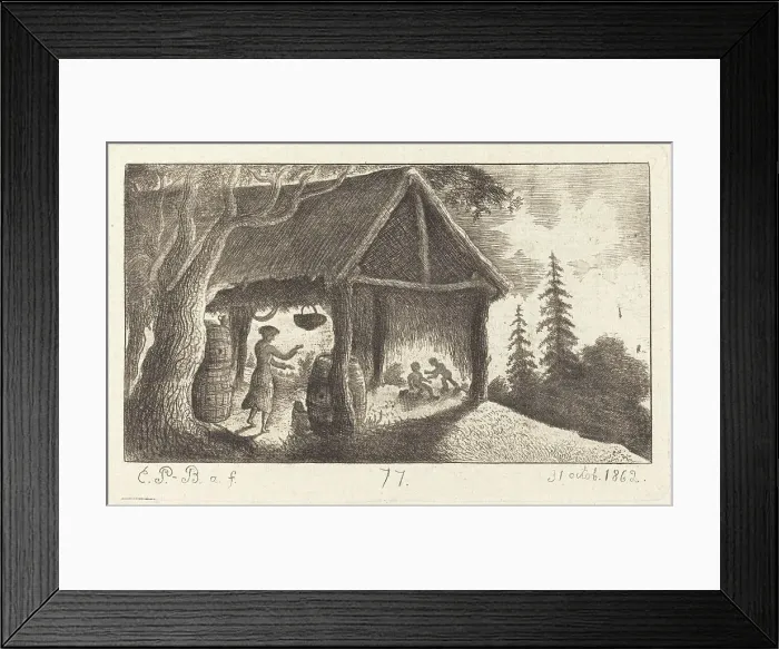 Framed Print : The Shed with Children Fighting, 1862. Creator: Emmanuel Phélippes-Beaulieu Framed Print : The Shed with Children Fighting, 1862. Creator: Emmanuel Phélippes-Beaulieu