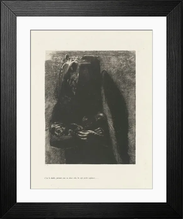 Framed Print : C'est le Diable, 1888. Creator: Odilon Redon Framed Print : C'est le Diable, 1888. Creator: Odilon Redon
