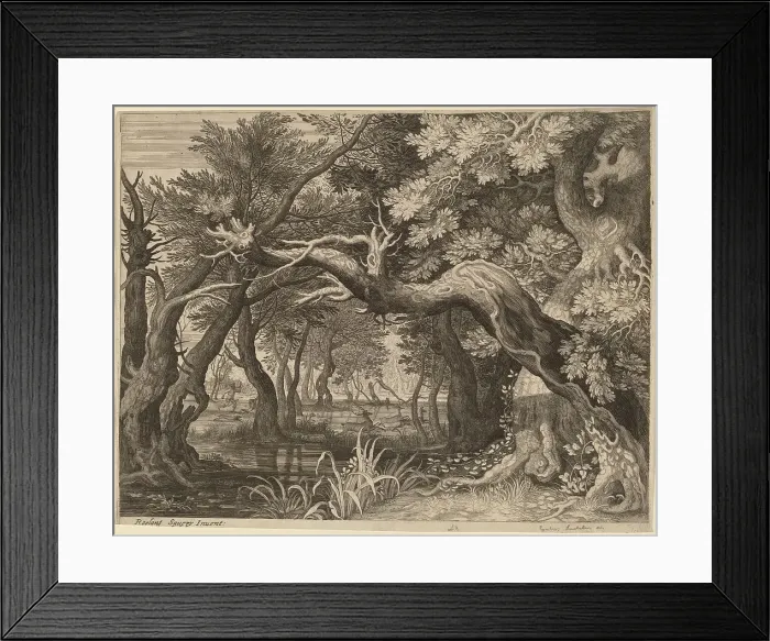 Framed Print : Stag Hunt near a Pool. Creator: Aegidius Sadeler II Framed Print : Stag Hunt near a Pool. Creator: Aegidius Sadeler II
