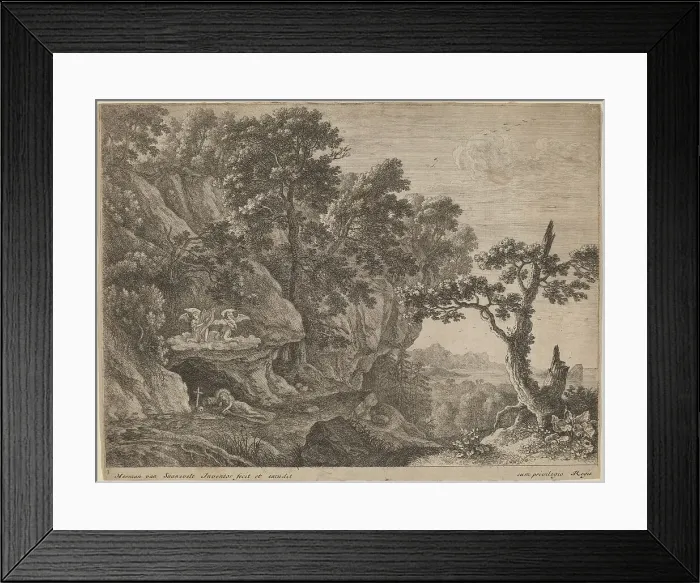 Framed Print : Mary Magdalene Repentant. Creator: Herman van Swanevelt Framed Print : Mary Magdalene Repentant. Creator: Herman van Swanevelt