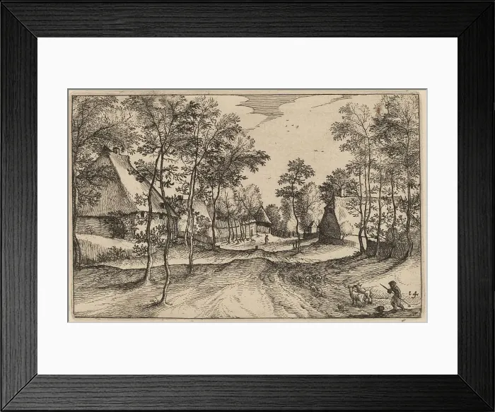 Framed Print : Village Road, published 1612. Creator: Claes Jansz Visscher Framed Print : Village Road, published 1612. Creator: Claes Jansz Visscher