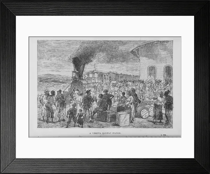 Framed Print : A Virginia Railway Station, 1882. Creator: Unknown Framed Print : A Virginia Railway Station, 1882. Creator: Unknown